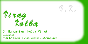 virag kolba business card